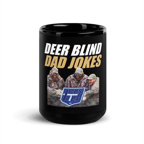 Icey-Tek Deer Blind Dad Joke Black Glossy Mug