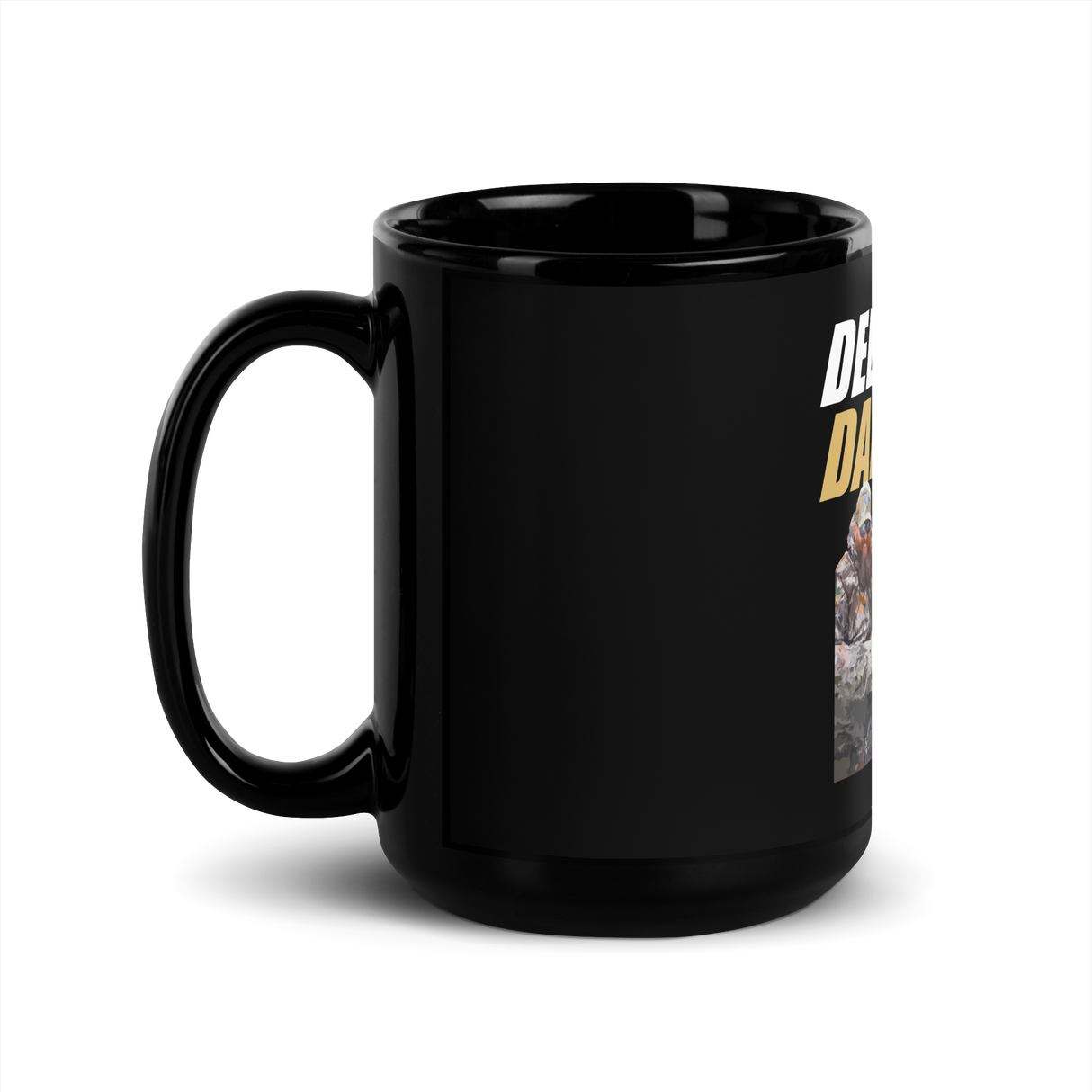 Icey-Tek Deer Blind Dad Joke Black Glossy Mug