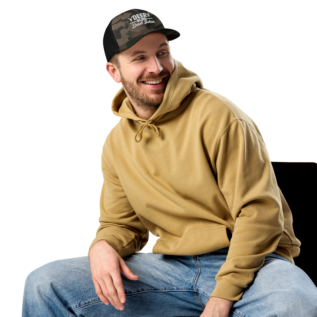 Icey-Tek Deer Blind Dad Joke Camouflage Trucker Hat