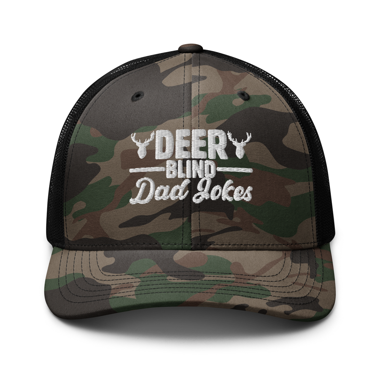 Icey-Tek Deer Blind Dad Joke Camouflage Trucker Hat