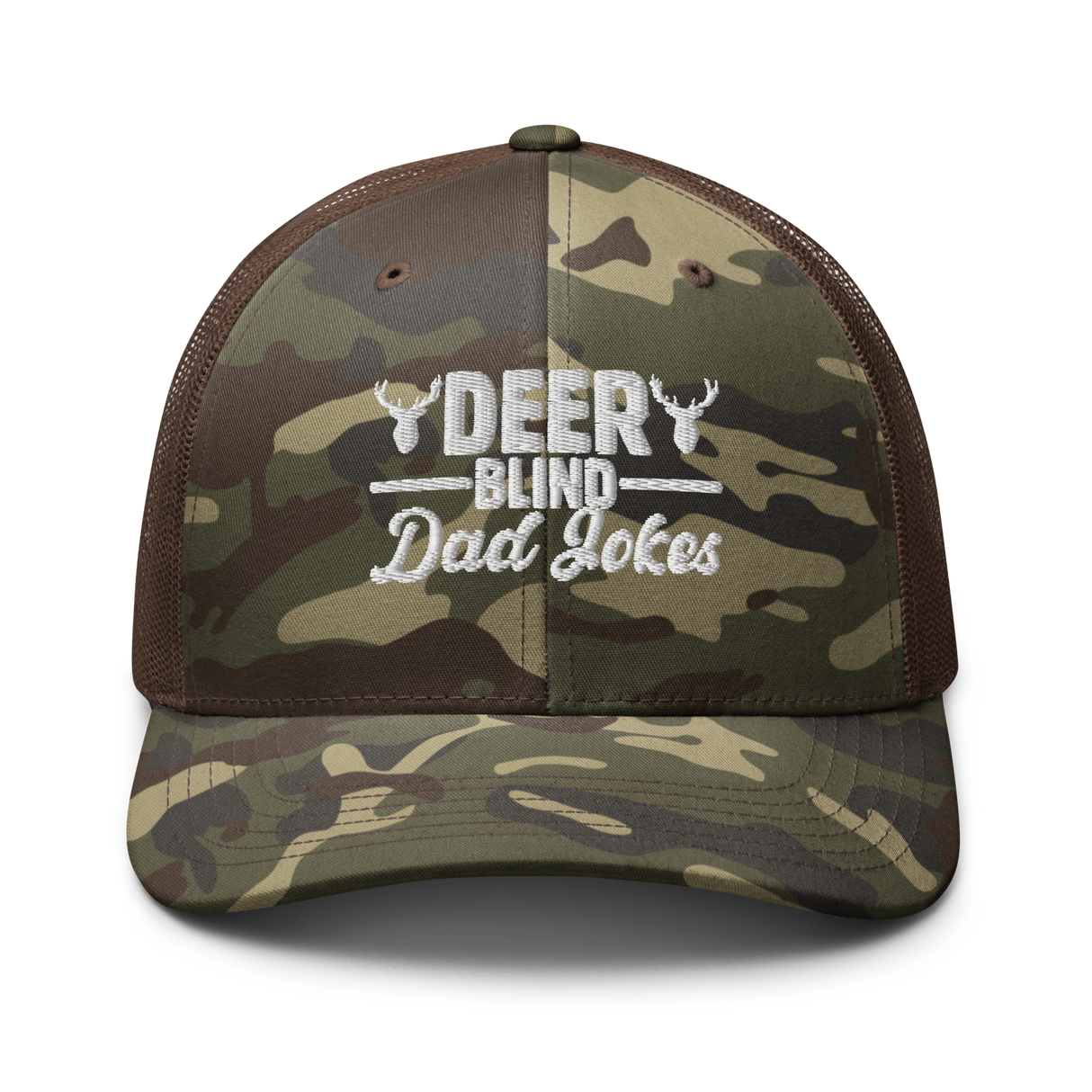 Icey-Tek Deer Blind Dad Joke Camouflage Trucker Hat