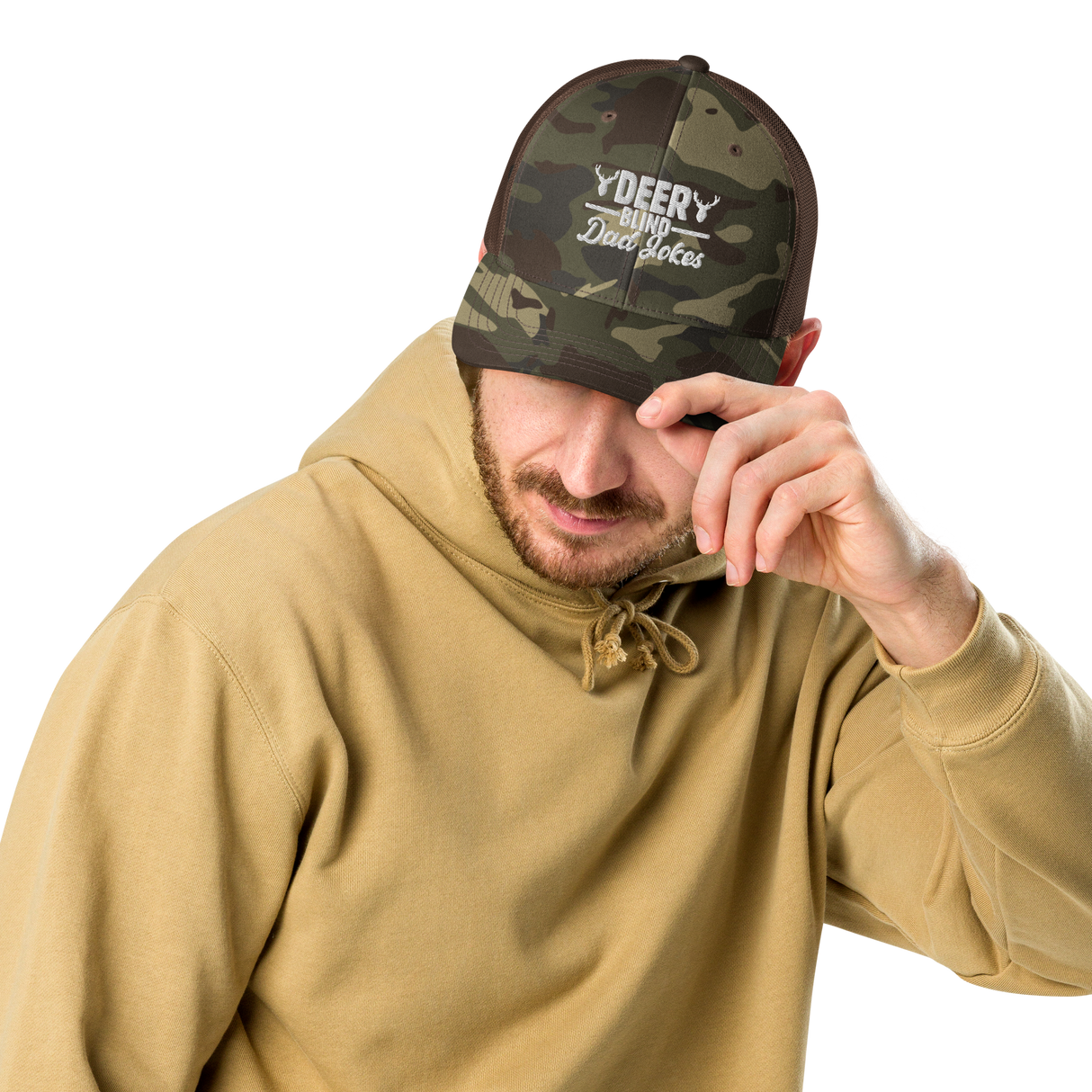 Icey-Tek Deer Blind Dad Joke Camouflage Trucker Hat