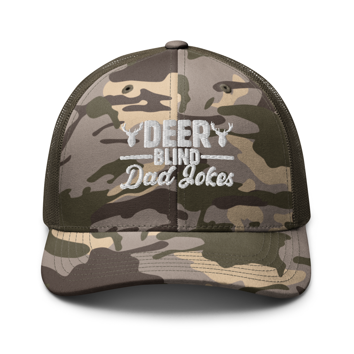 Icey-Tek Deer Blind Dad Joke Camouflage Trucker Hat