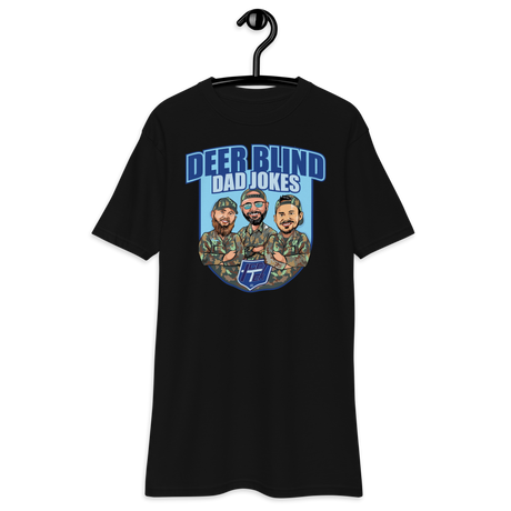 Icey-Tek Deer Blind Dad Jokes Men’s premium Heavyweight Tee