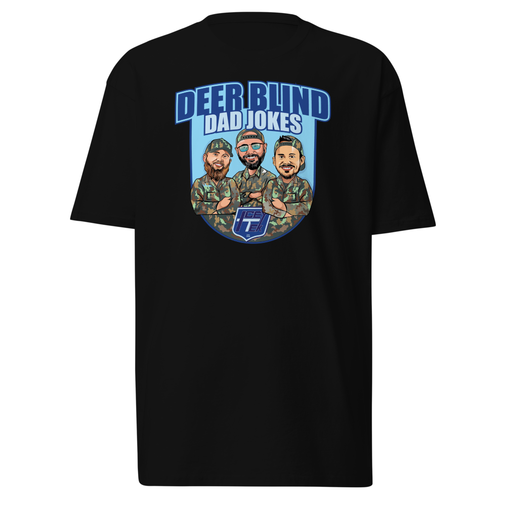 Icey-Tek Deer Blind Dad Jokes Men’s premium Heavyweight Tee