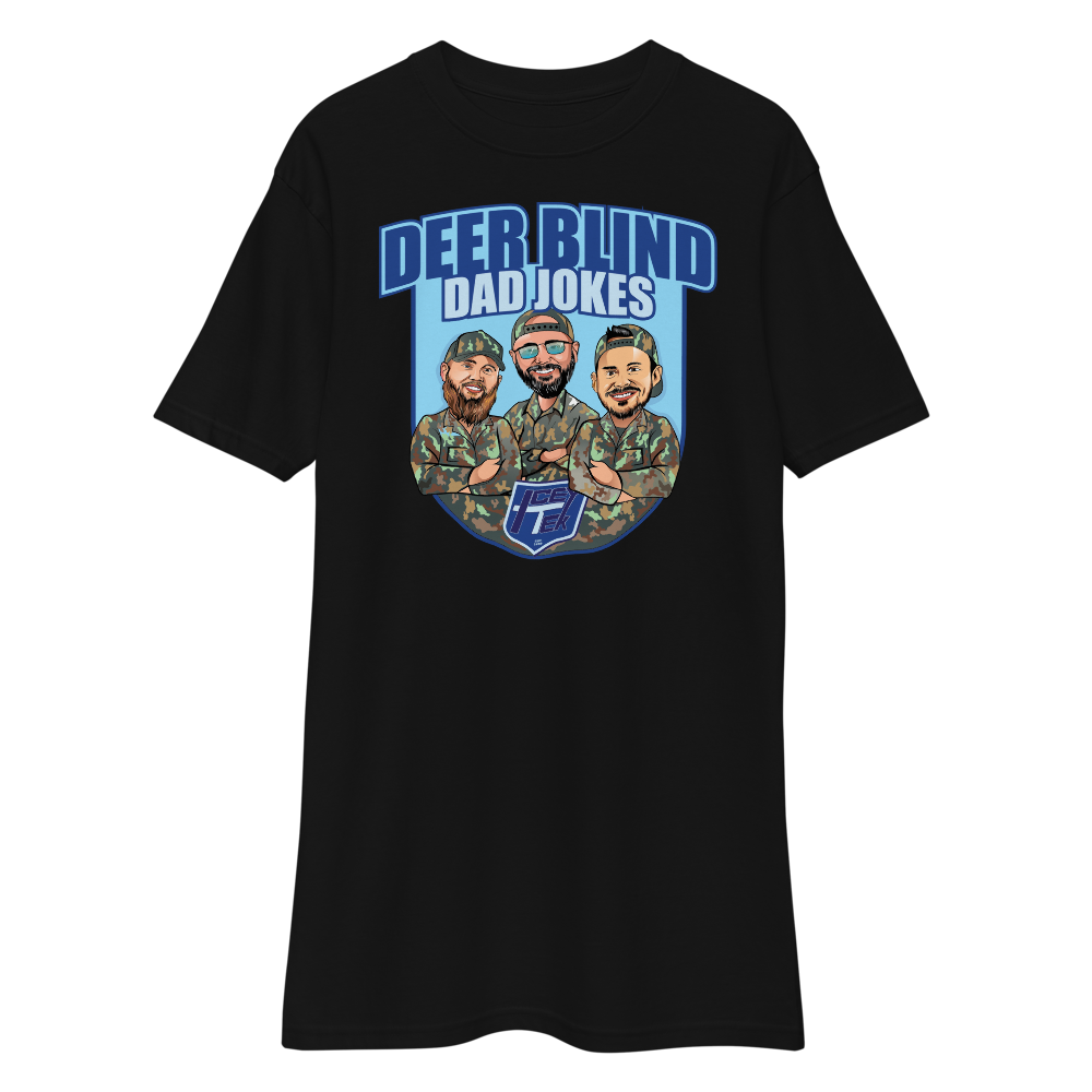 Icey-Tek Deer Blind Dad Jokes Men’s premium Heavyweight Tee