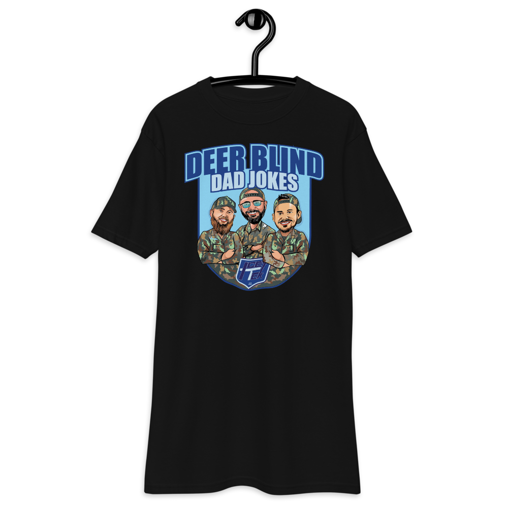 Icey-Tek Deer Blind Dad Jokes Men’s premium Heavyweight Tee