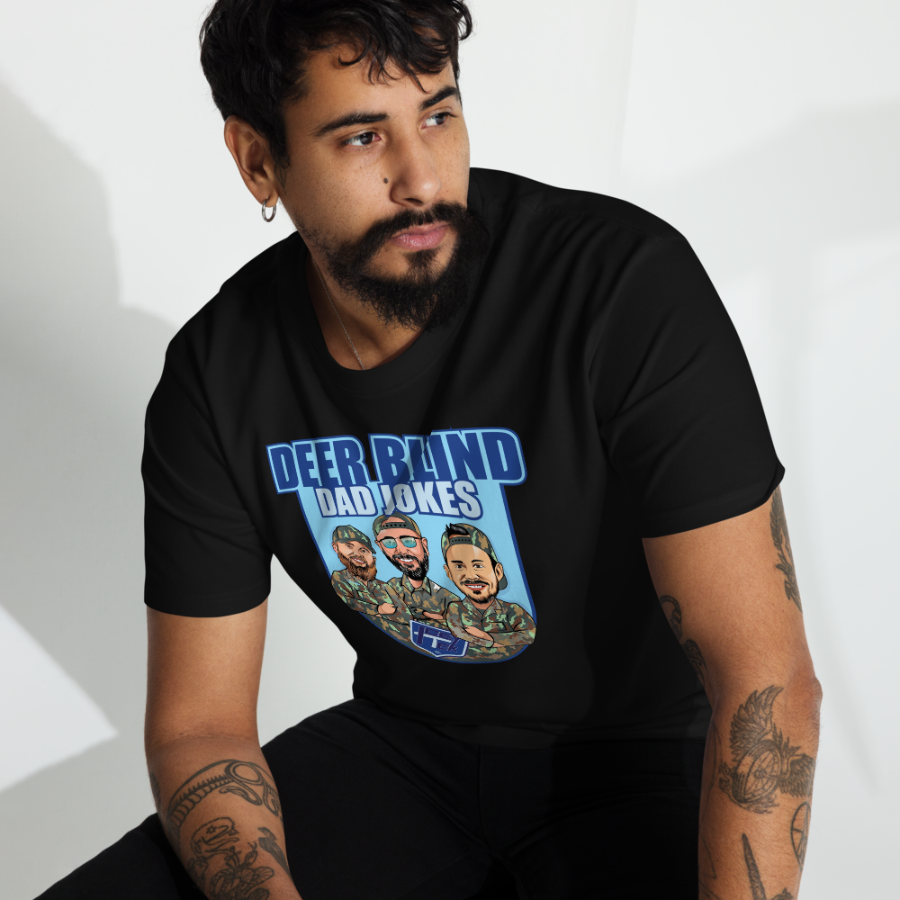 Icey-Tek Deer Blind Dad Jokes Men’s premium Heavyweight Tee