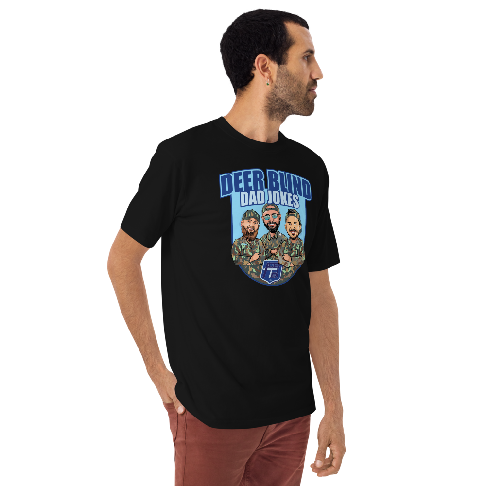 Icey-Tek Deer Blind Dad Jokes Men’s premium Heavyweight Tee