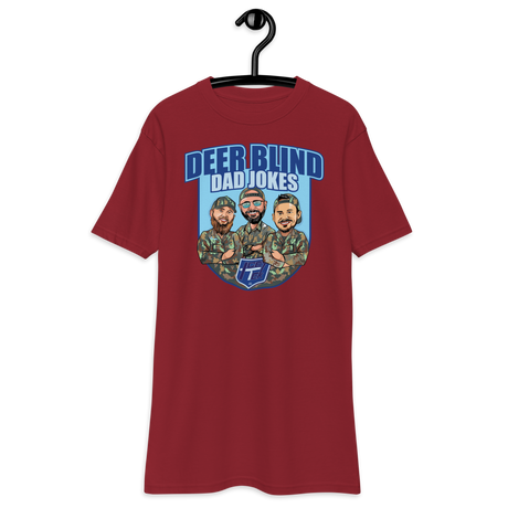 Icey-Tek Deer Blind Dad Jokes Men’s premium Heavyweight Tee