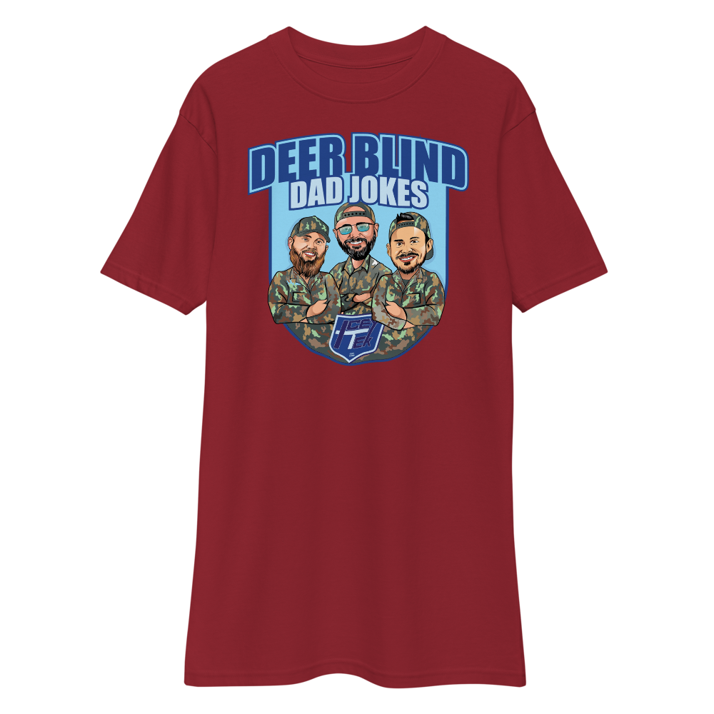 Icey-Tek Deer Blind Dad Jokes Men’s premium Heavyweight Tee