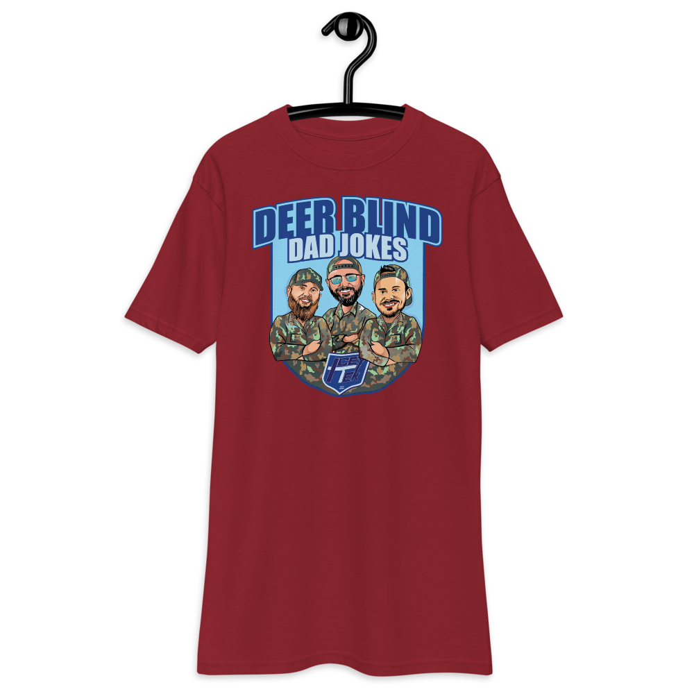 Icey-Tek Deer Blind Dad Jokes Men’s premium Heavyweight Tee