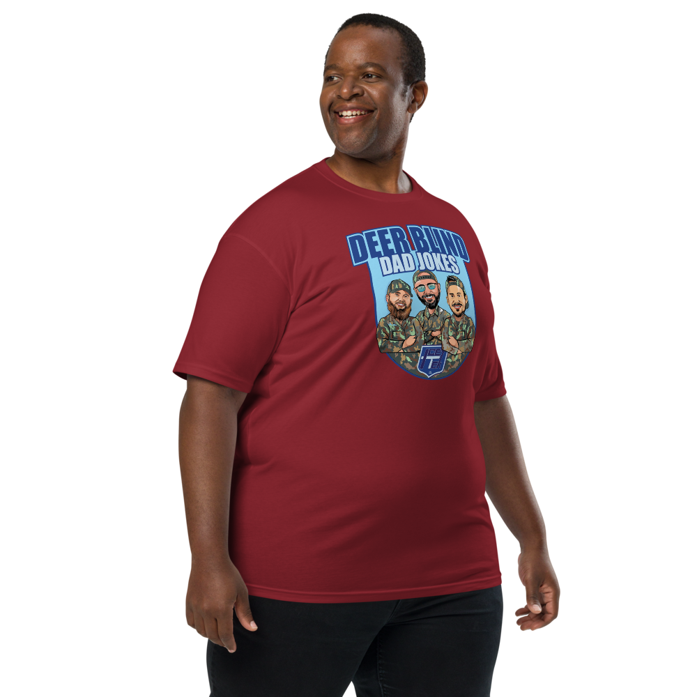 Icey-Tek Deer Blind Dad Jokes Men’s premium Heavyweight Tee