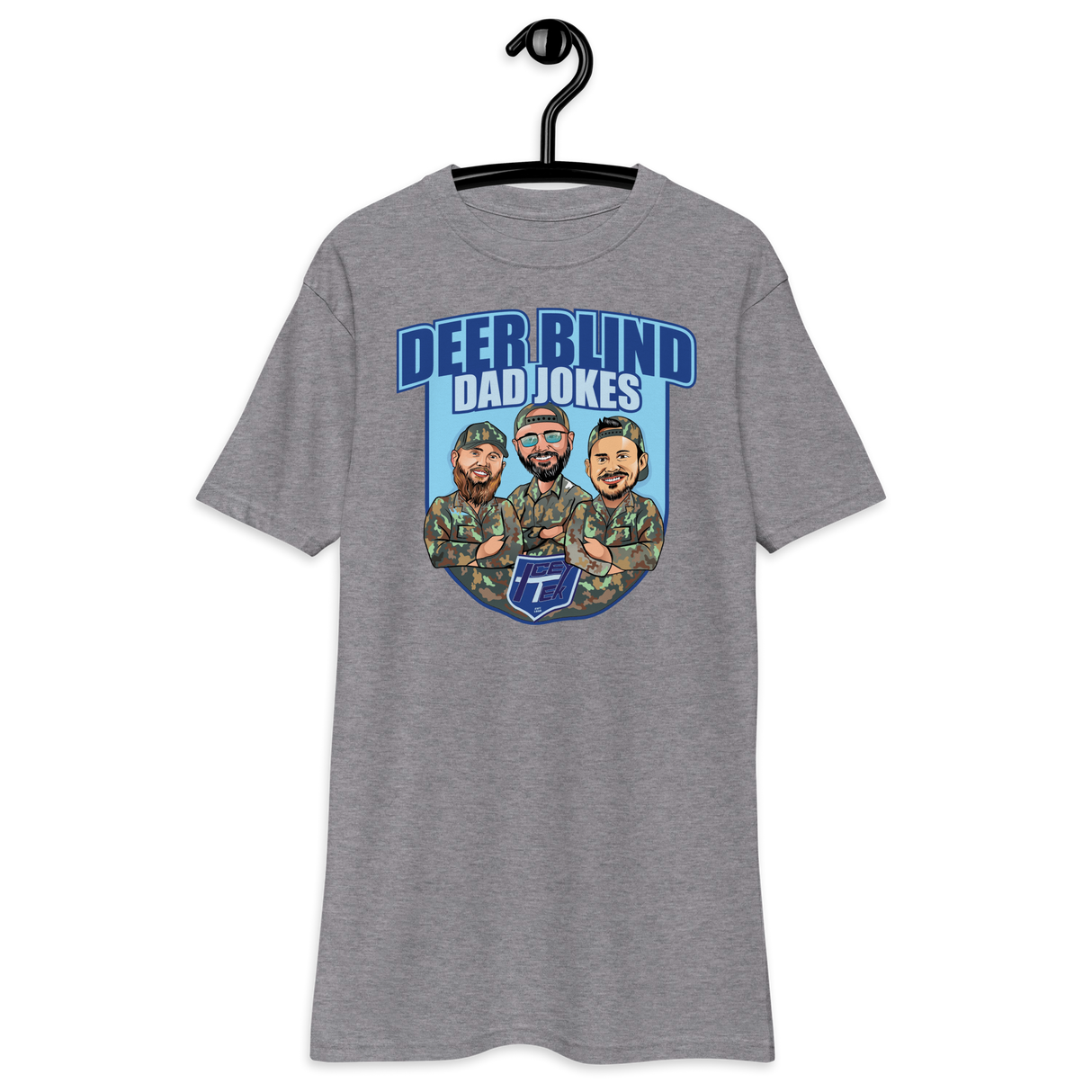 Icey-Tek Deer Blind Dad Jokes Men’s premium Heavyweight Tee