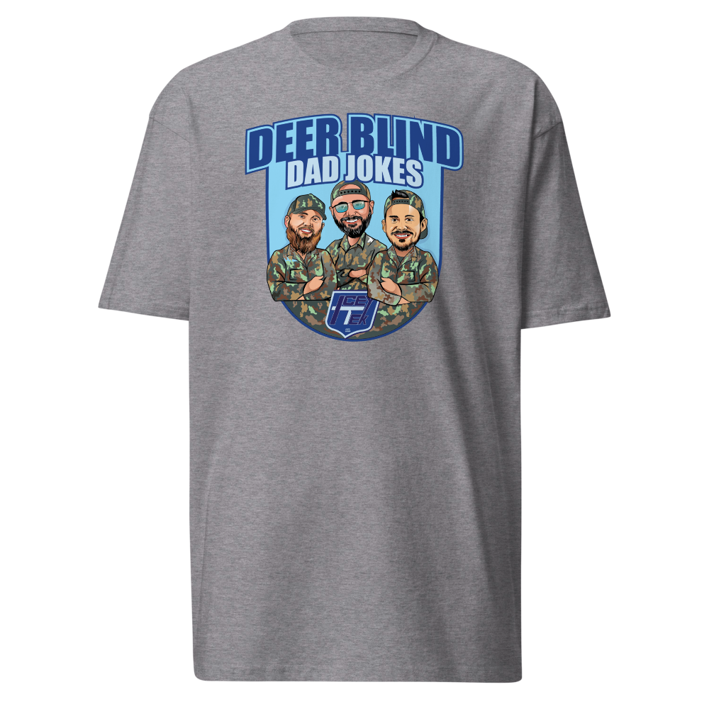 Icey-Tek Deer Blind Dad Jokes Men’s premium Heavyweight Tee