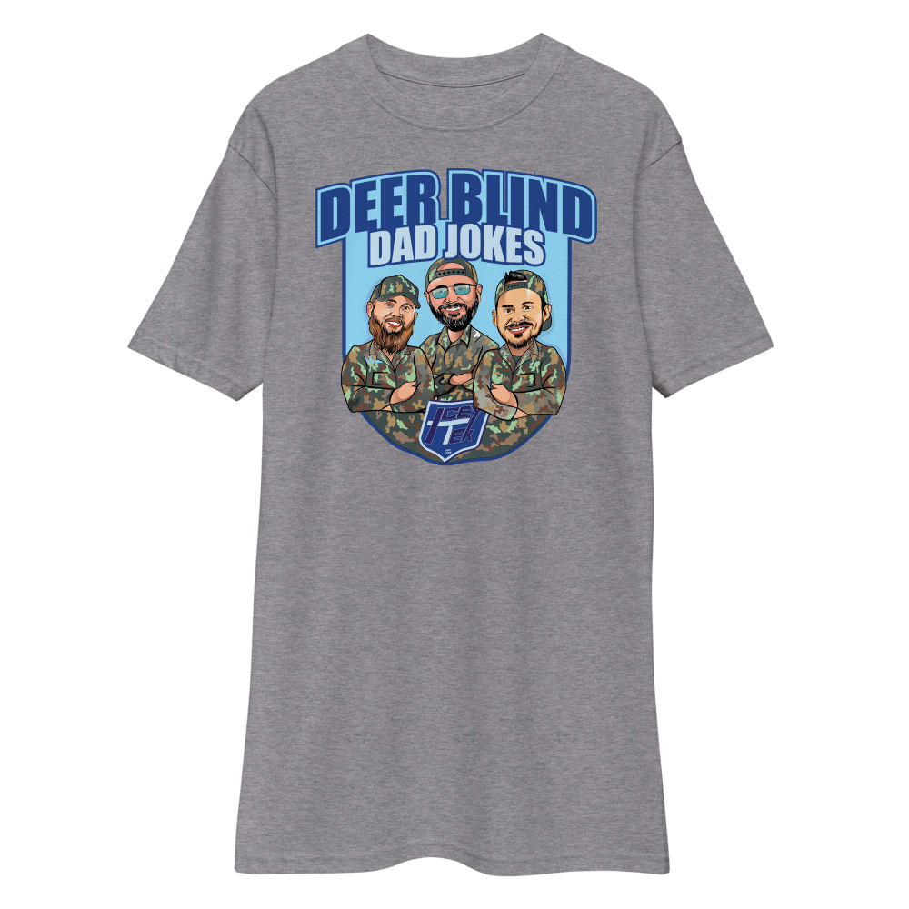 Icey-Tek Deer Blind Dad Jokes Men’s premium Heavyweight Tee