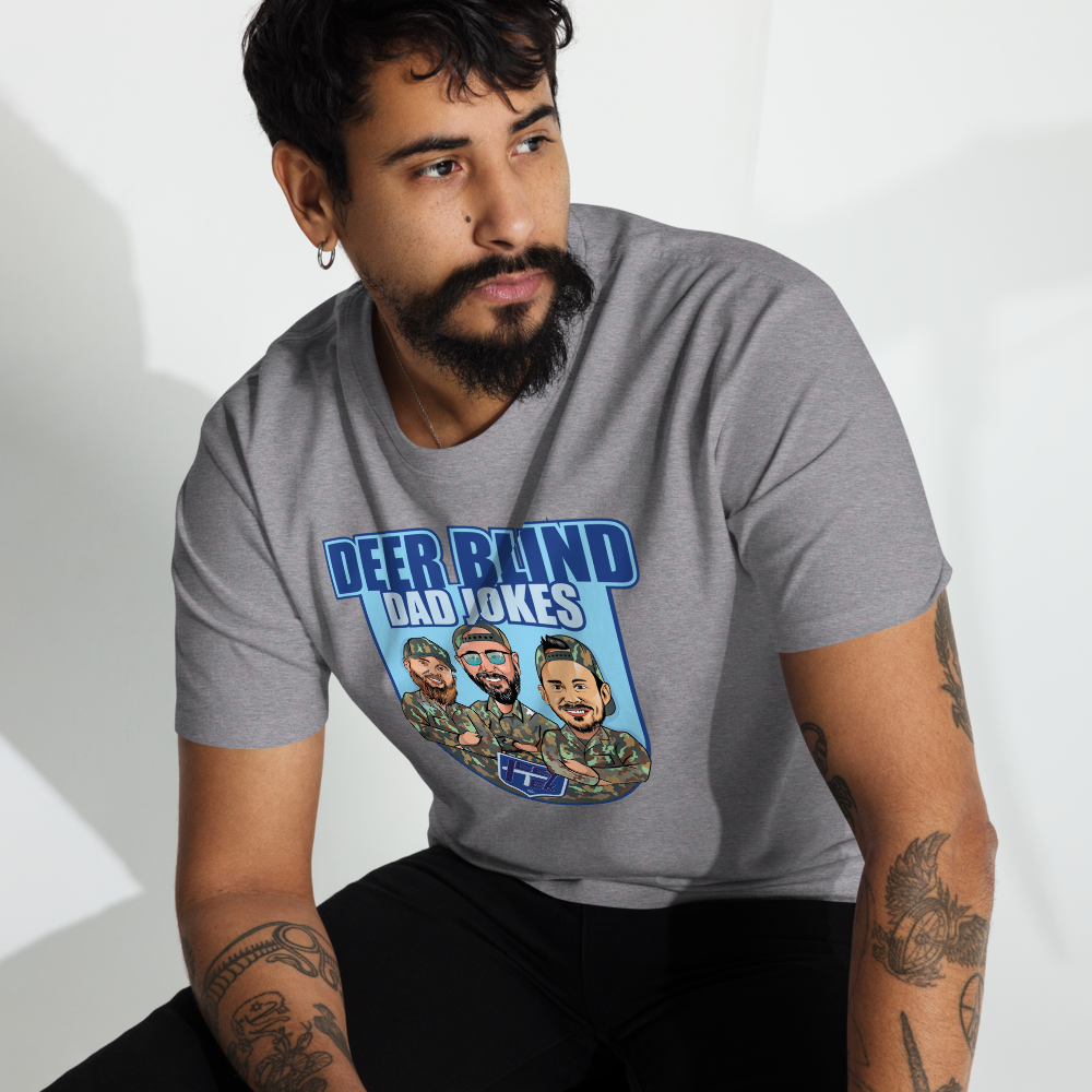 Icey-Tek Deer Blind Dad Jokes Men’s premium Heavyweight Tee