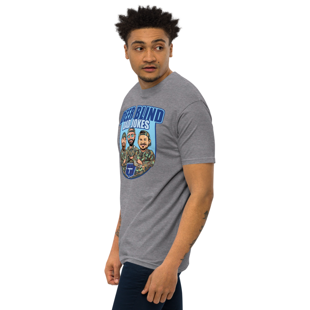 Icey-Tek Deer Blind Dad Jokes Men’s premium Heavyweight Tee