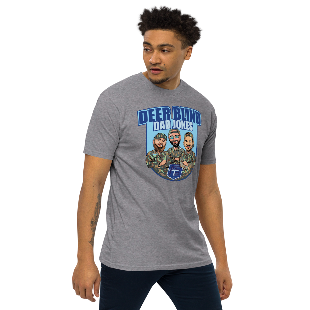 Icey-Tek Deer Blind Dad Jokes Men’s premium Heavyweight Tee