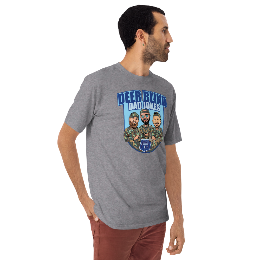 Icey-Tek Deer Blind Dad Jokes Men’s premium Heavyweight Tee