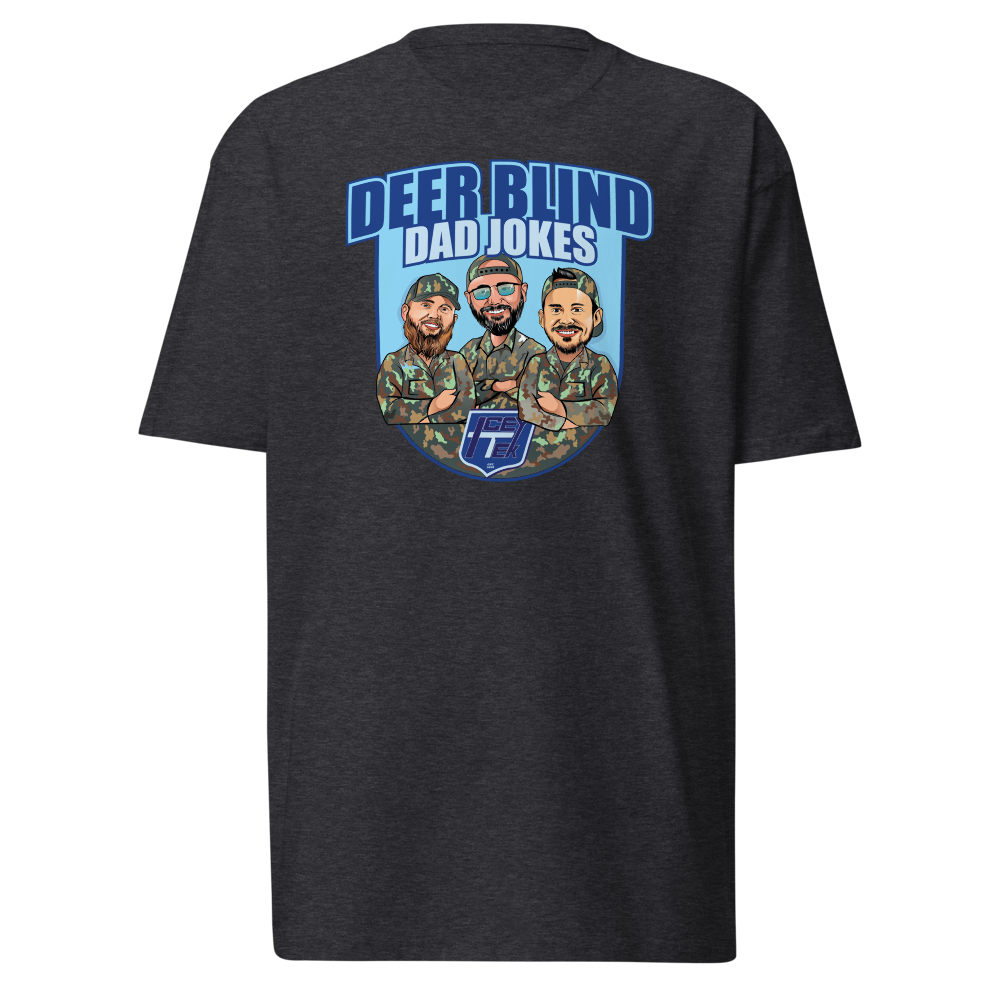 Icey-Tek Deer Blind Dad Jokes Men’s premium Heavyweight Tee