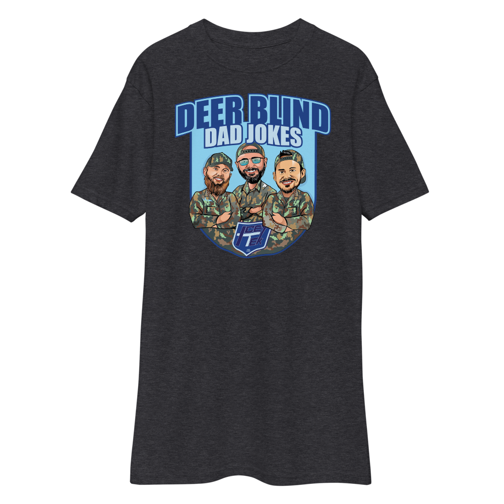 Icey-Tek Deer Blind Dad Jokes Men’s premium Heavyweight Tee