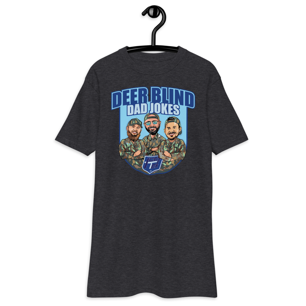 Icey-Tek Deer Blind Dad Jokes Men’s premium Heavyweight Tee