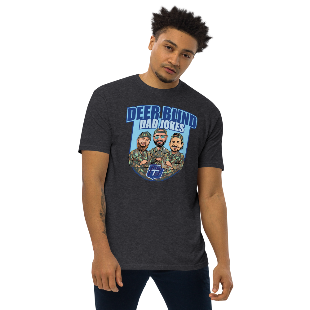 Icey-Tek Deer Blind Dad Jokes Men’s premium Heavyweight Tee