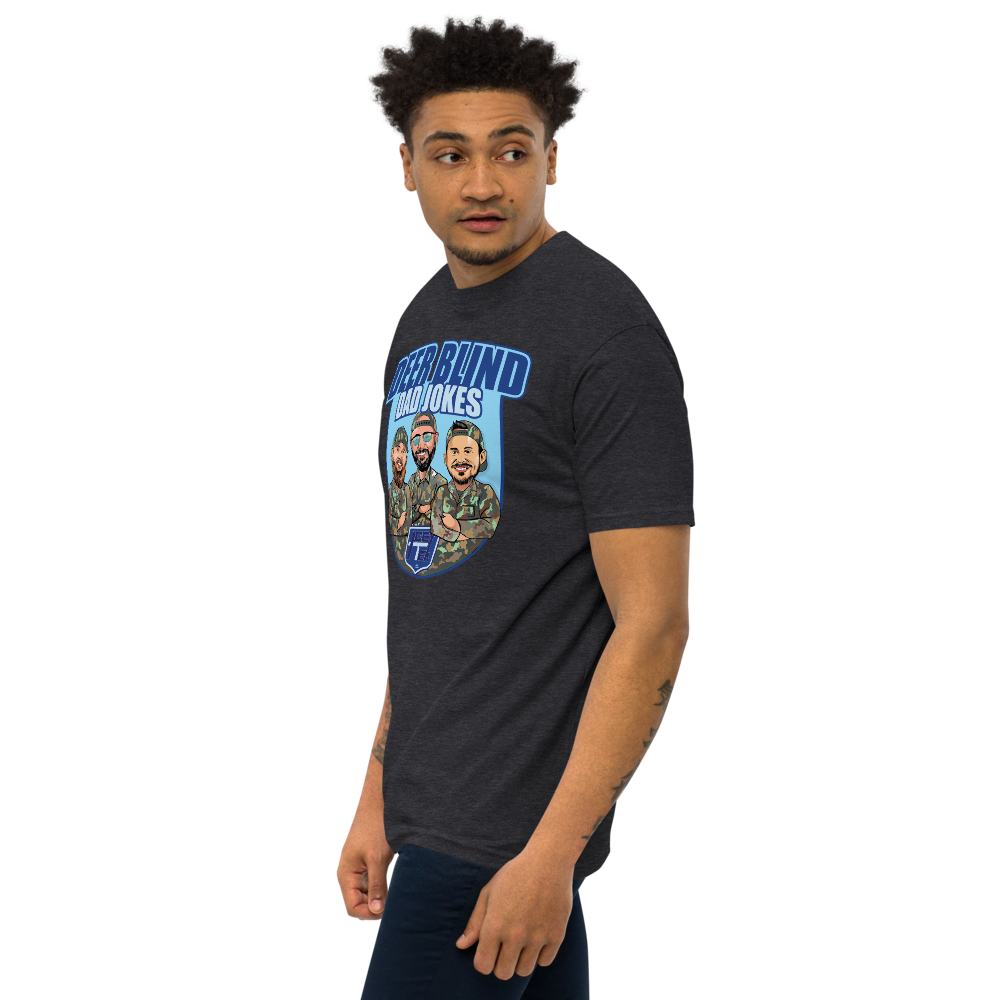 Icey-Tek Deer Blind Dad Jokes Men’s premium Heavyweight Tee