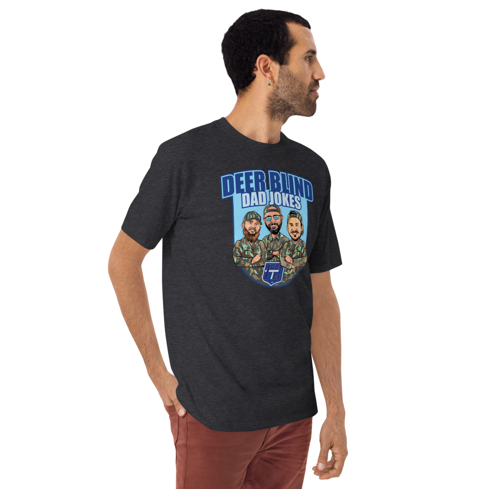 Icey-Tek Deer Blind Dad Jokes Men’s premium Heavyweight Tee