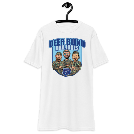 Icey-Tek Deer Blind Dad Jokes Men’s premium Heavyweight Tee