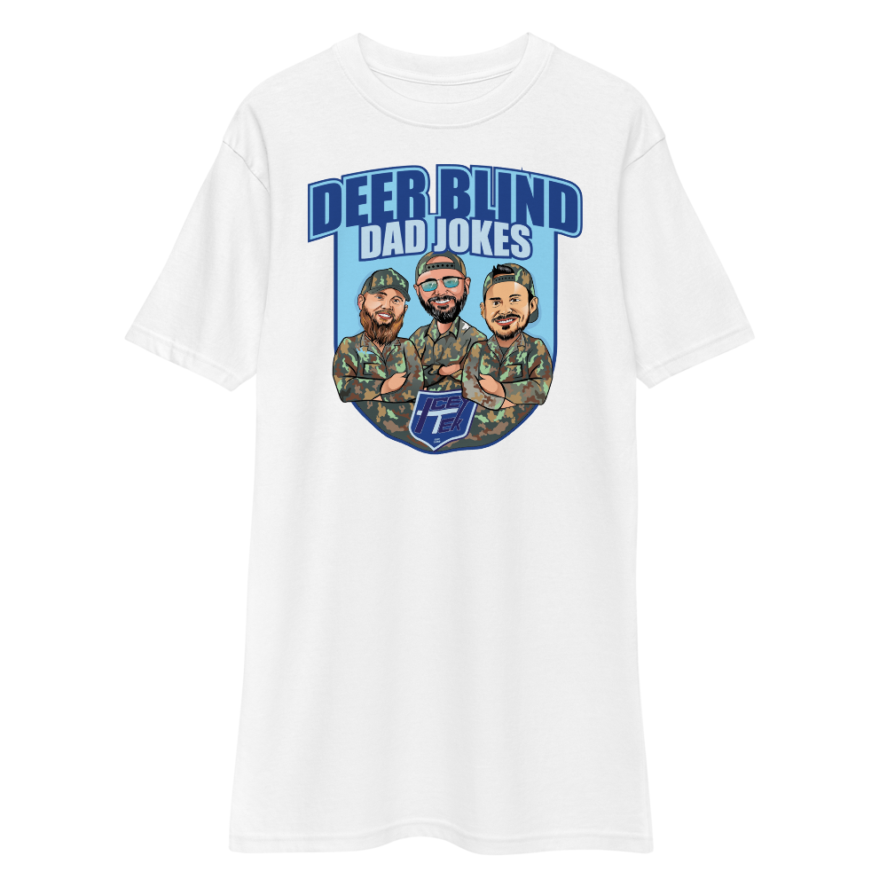 Icey-Tek Deer Blind Dad Jokes Men’s premium Heavyweight Tee