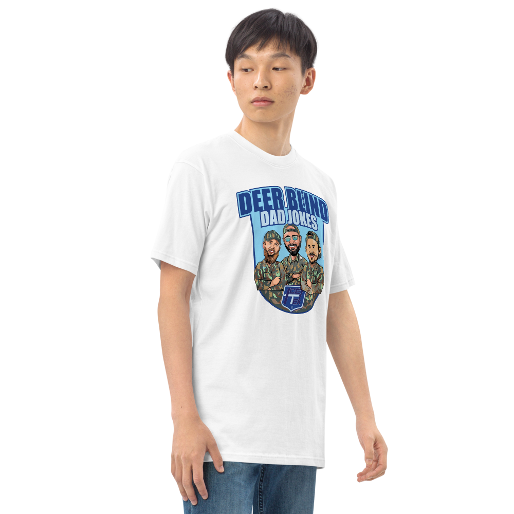 Icey-Tek Deer Blind Dad Jokes Men’s premium Heavyweight Tee