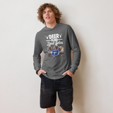 Icey-Tek Deer Blind Dad Joke Hooded Long-Sleeve Tee